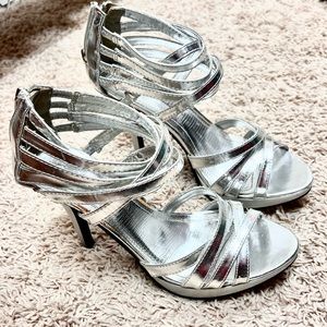 Silver Charlotte Russe strapped heels